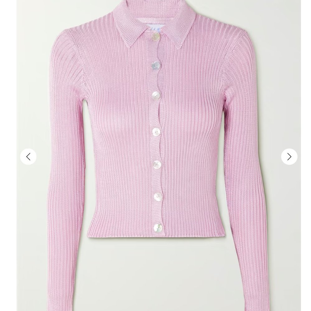 Calle Del Mar Ribbed Pink Cardigan